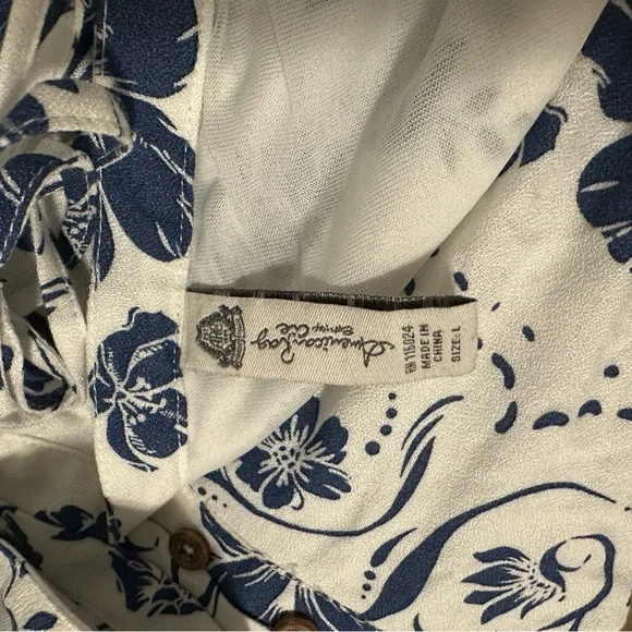EUC American Rag Blue and White Flutter Sleeve Maxi Sundress - Picture 7 of 8